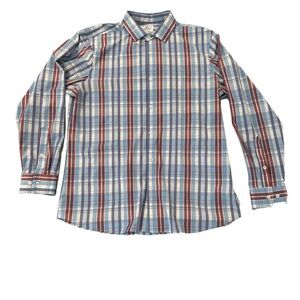 Mizzen and Main Blue Red Button Down Shirt